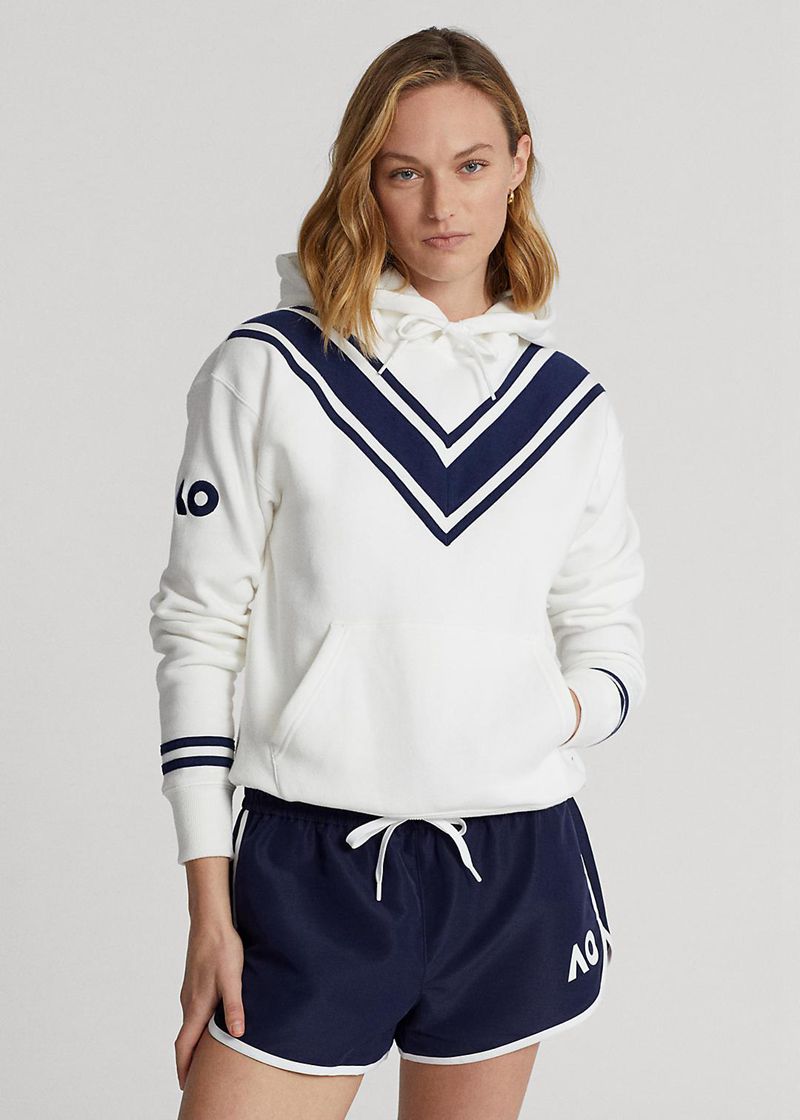 Sudadera Con Capucha Polo Ralph Lauren Mujer Australian Open Cricket Fleece Chile Blancas CGDVY-8726